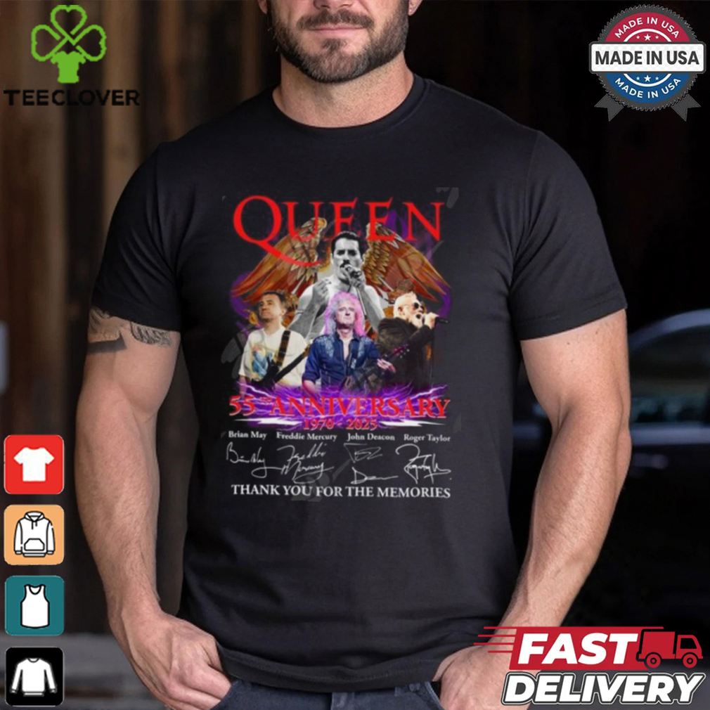 Queen 55th Anniversary 1970 – 2025 Thank You For The Memories T Shirt Queen 55th Anniversary 1970 – 2025 Thank You For The Memories T Shirt