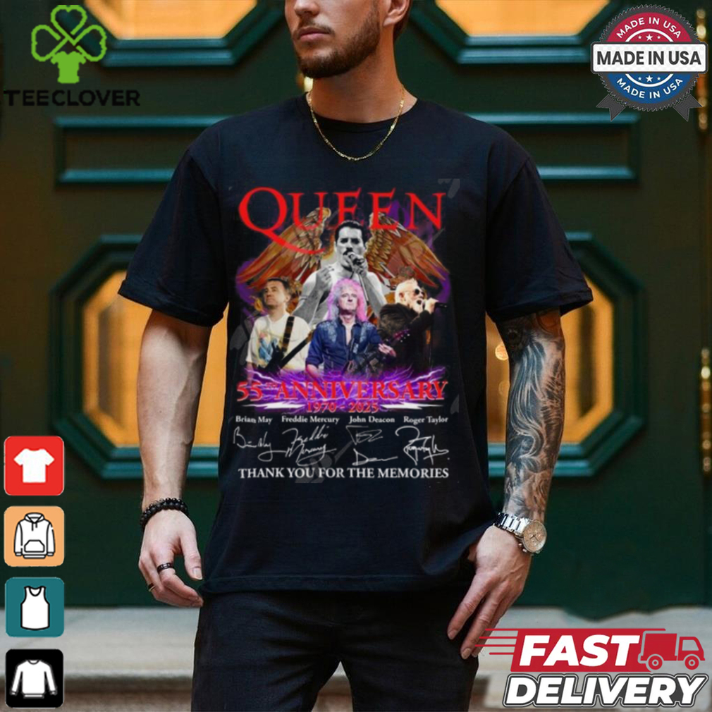 Queen 55th Anniversary 1970 – 2025 Thank You For The Memories T Shirt Queen 55th Anniversary 1970 – 2025 Thank You For The Memories T Shirt