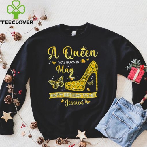Queen was Born in May Funny Sunflower Birthday Gifts T Shirt