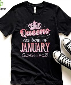 Queens Are Born In January Cute Pink Flourish Design Shirt