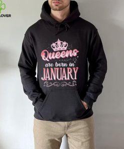 Queens Are Born In January Cute Pink Flourish Design Shirt