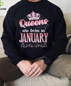 Queens Are Born In January Cute Pink Flourish Design Shirt