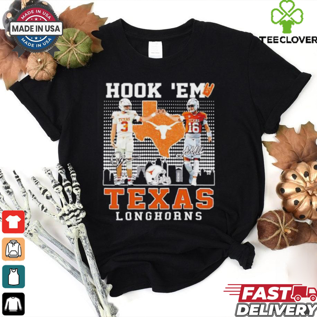 Quinn Ewers and Arch Manning Hook ’em Texas Longhorns signatures shirt Quinn Ewers and Arch Manning Hook ’em Texas Longhorns signatures shirt