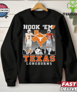 Quinn Ewers and Arch Manning Hook ’em Texas Longhorns signatures shirt