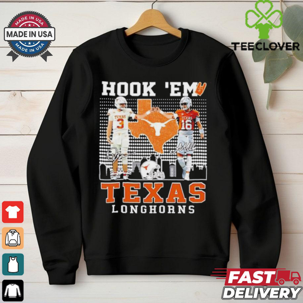 Quinn Ewers and Arch Manning Hook ’em Texas Longhorns signatures shirt Quinn Ewers and Arch Manning Hook ’em Texas Longhorns signatures shirt