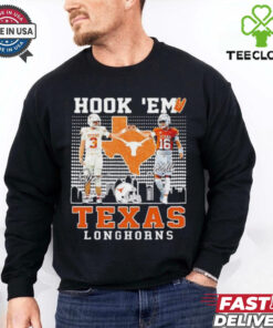 Quinn Ewers and Arch Manning Hook ’em Texas Longhorns signatures shirt