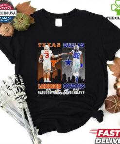 Quinn Ewers and CeeDee Lamb Texas Longhorns Saturdays Dallas Cowboys Sundays  2D T shirt