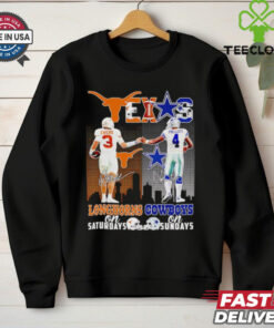 Quinn Ewers and Dak Prescott Longhorns Saturdays Cowboys Sundays shirt