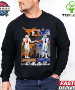 Quinn Ewers and Dak Prescott Longhorns Saturdays Cowboys Sundays shirt