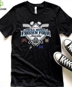 Quinnipiac University Men’s Hockey 2023 Frozen Four 4 Team T Shirt 3 Quinnipiac University Men’s Hockey 2023 Frozen Four 4 Team T Shirt