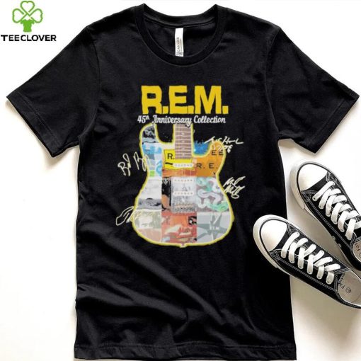 R.E.M band 45th anniversary collection guitar signatures shirt
