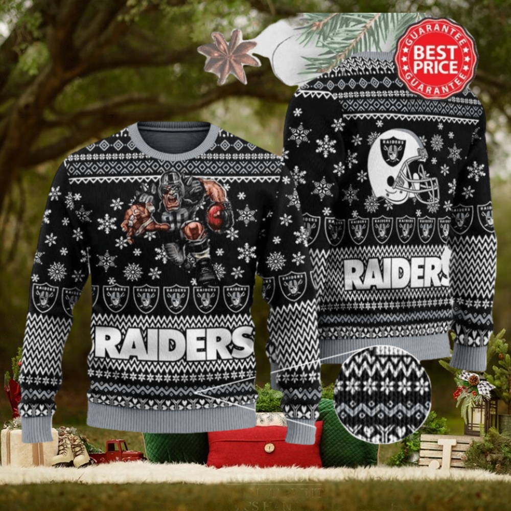 RAIDERS FOOTBALL ALL OVER PRINT UGLY CHRISTMAS SWEATER RAIDERS FOOTBALL ALL OVER PRINT UGLY CHRISTMAS SWEATER
