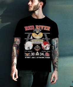 Red River Rivalry Texas Vs Oklahoma Golden Hat Trophy Champions Texas Longhorns 30 Oklahoma Sooners 34 October 7 2023 Cotton Bowl Stadium Shirt 2 Red River Rivalry Texas Vs Oklahoma Golden Hat Trophy Champions Texas Longhorns 30 Oklahoma Sooners 34 October 7 2023 Cotton Bowl Stadium Shirt