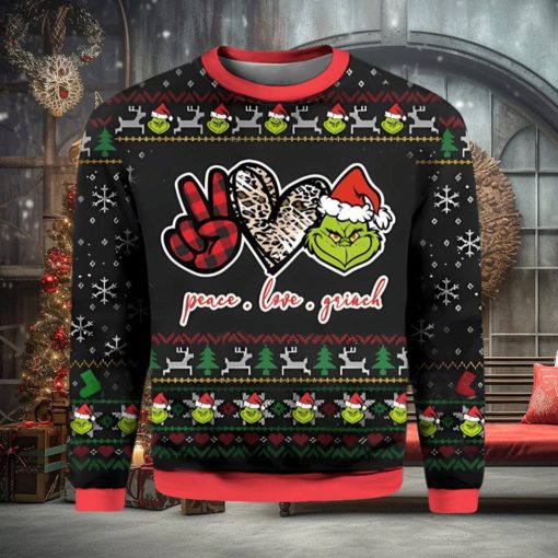 Peace Love Grinch Ugly Christmas Sweater Xmas 3D Printed Christmas Sweater Gift