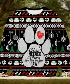 When I Need A Hand You Gave Me Your Paw Custom Name Christmas 3D Sweater