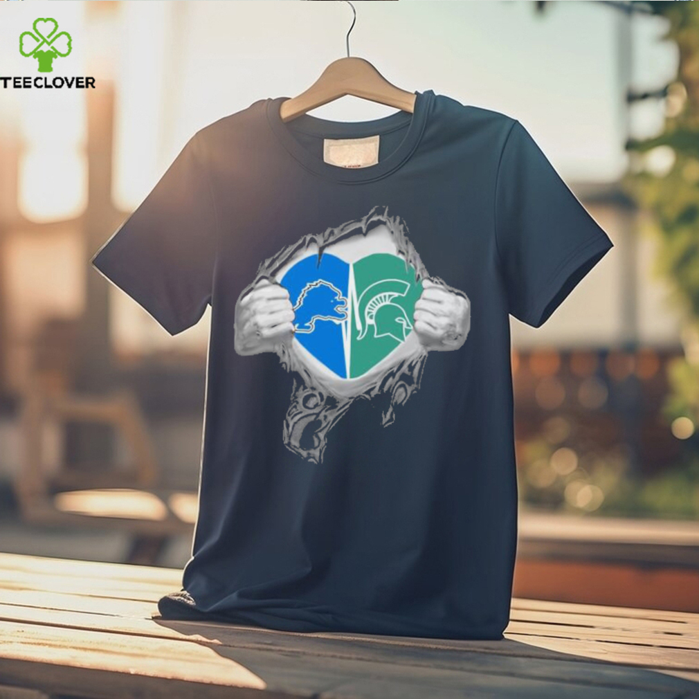 Blood Inside Me Detroit Lions And Michigan Spartans It’s In My Heart T Shirt Blood Inside Me Detroit Lions And Michigan Spartans It’s In My Heart T Shirt