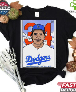 RIP Fernando Valenzuela LA Dodgers 1960 2024 QEPD Cartoon t shirt 1 RIP Fernando Valenzuela LA Dodgers 1960 2024 QEPD Cartoon t shirt