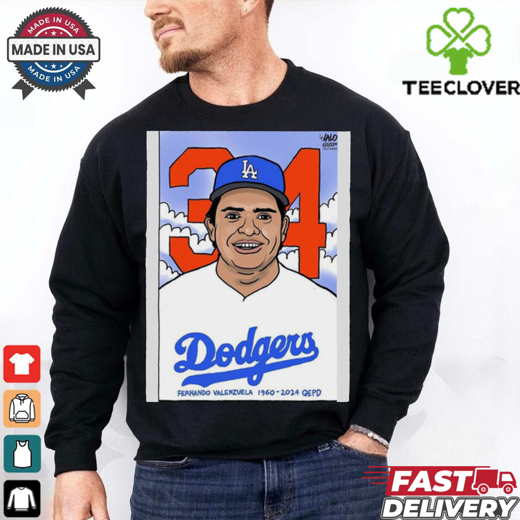 RIP Fernando Valenzuela LA Dodgers 1960 2024 QEPD Cartoon t shirt RIP Fernando Valenzuela LA Dodgers 1960 2024 QEPD Cartoon t shirt
