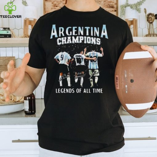 Argentina Champions Legends Of All Time Signatures T Shirt