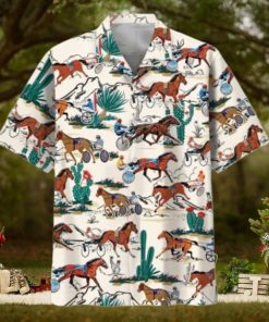 Desert Horse Harness Racing Hawaiian Shirt