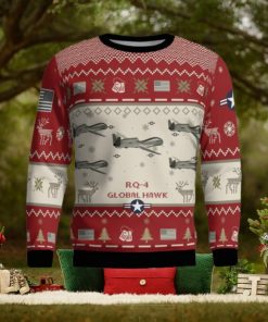 RQ 4 Global Hawk RQ4 Aircraft Ugly Christmas Sweater 2023 Veteran Christmas Gift Red Sweater