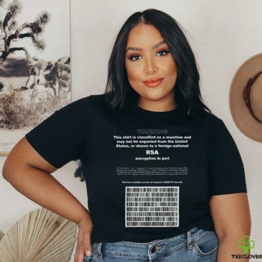 RSA Encryption in PERL Bitcoin Cypherpunk Adam Back Barcode T Shirt