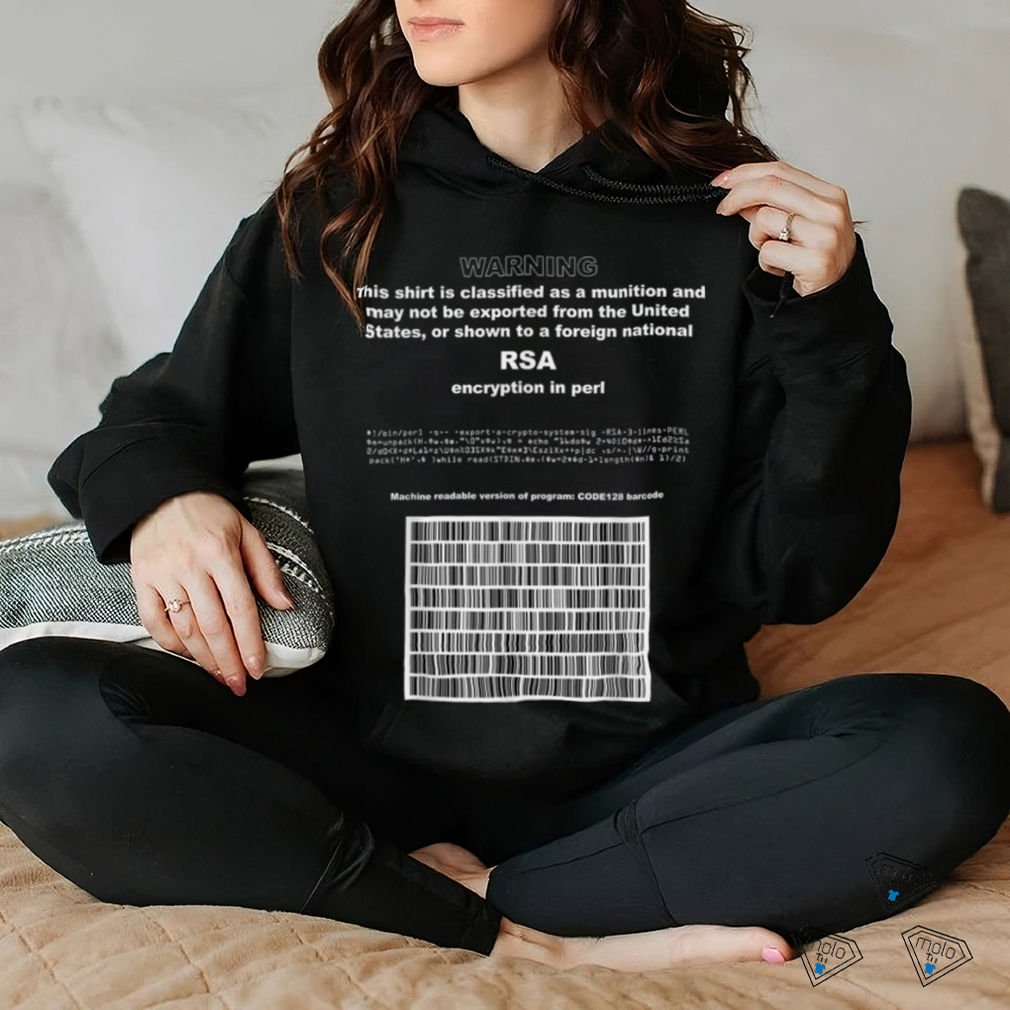 RSA Encryption in PERL Bitcoin Cypherpunk Adam Back Barcode T Shirt RSA Encryption in PERL Bitcoin Cypherpunk Adam Back Barcode T Shirt