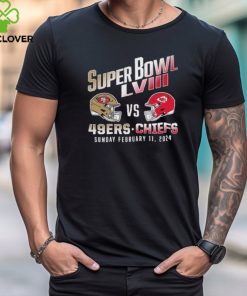 San Francisco 49Ers vs. Kansas City Chiefs Super Bowl LVIII 2024 Helmet Shirt