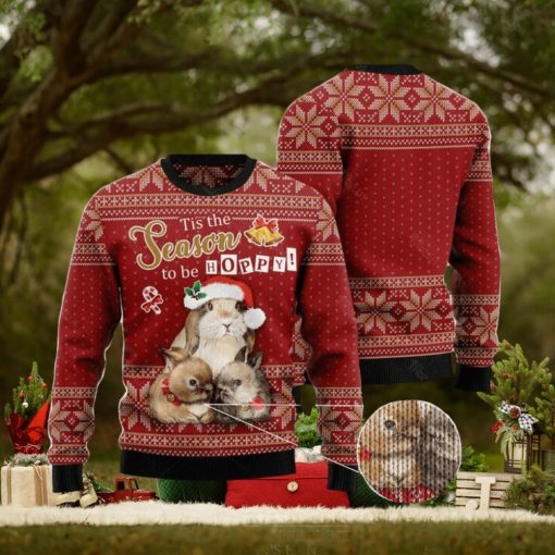 Rabbit Hoppy Christmas Unisex Ugly Christmas Sweater