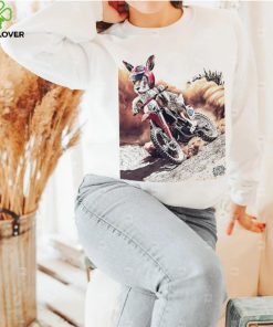 Rabbit riding motorcycle Cross Hare shirt