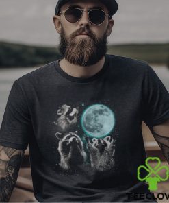 Raccoon 3 Racoons Howling At Moon Weird Cursed Men's T hoodie, sweater, longsleeve, shirt v-neck, t-shirt