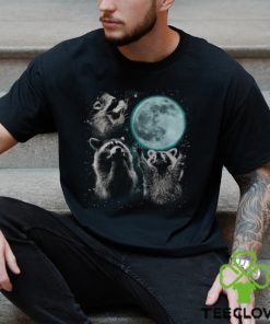 Raccoon 3 Racoons Howling At Moon Weird Cursed Men's T hoodie, sweater, longsleeve, shirt v-neck, t-shirt