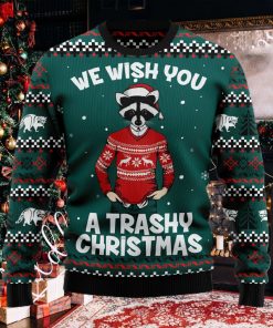 Raccoon A Trashy Christmas Ugly Christmas Holiday Sweater