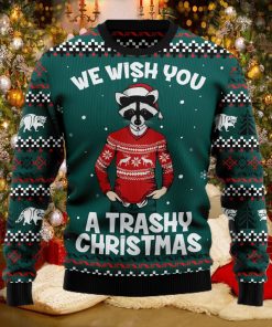 Raccoon A Trashy Christmas Ugly Christmas Holiday Sweater