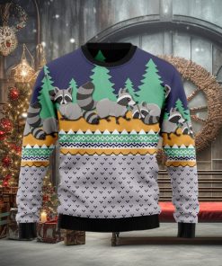 Raccoon Christmas All Over Printed 3D Ugly Christmas Sweater Christmas Gift For Men And Women