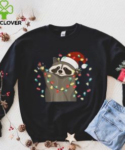 Raccoon Christmas Tree Lights Pajama Racoon Lover Xmas Funny Shirt