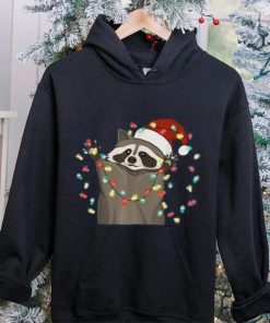 Raccoon Christmas Tree Lights Pajama Racoon Lover Xmas Funny Shirt