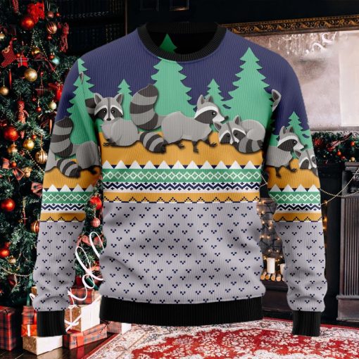 Raccoon Christmas Ugly Christmas Holiday Sweater