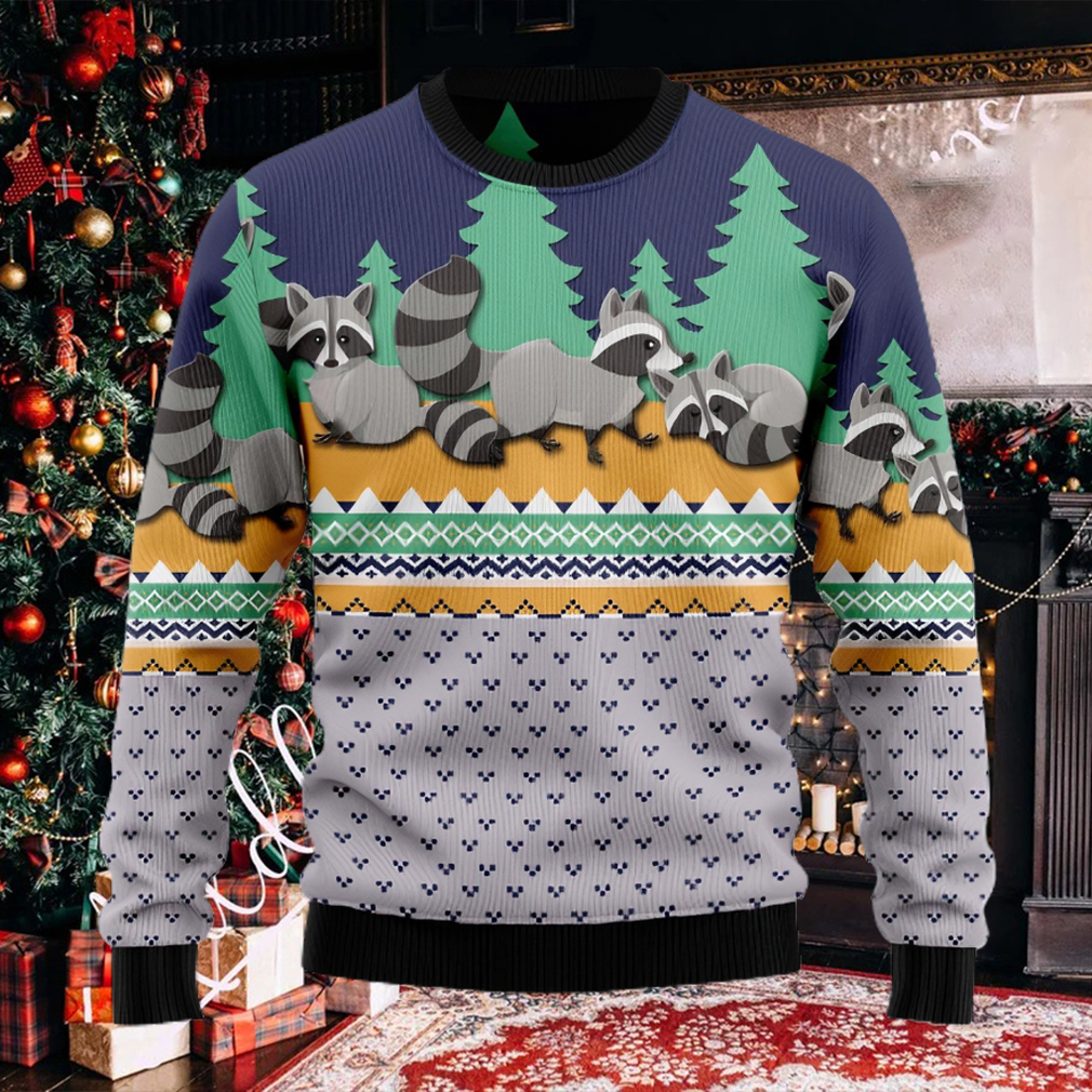 Raccoon Christmas Ugly Christmas Holiday Sweater Raccoon Christmas Ugly Christmas Holiday Sweater