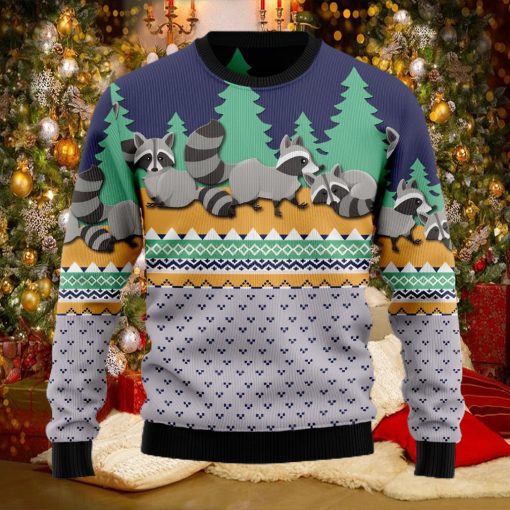 Raccoon Christmas Ugly Christmas Holiday Sweater