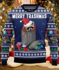 Raccoon Lover Merry Trashmas Ugly Christmas Holiday Sweater