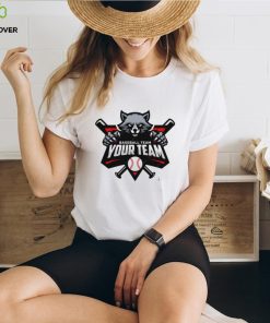 Raccoon Mascot For Baseball Team Logo T Shirt