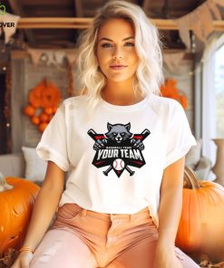 Raccoon Mascot For Baseball Team Logo T Shirt