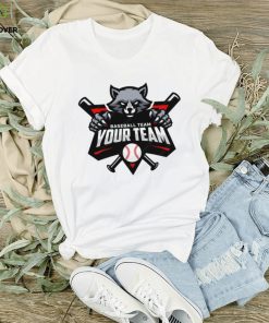 Raccoon Mascot For Baseball Team Logo T Shirt