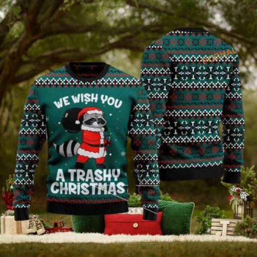 Raccoon Trashy All Over Print Ugly Christmas Sweater, Cute Ugly Christmas Sweater