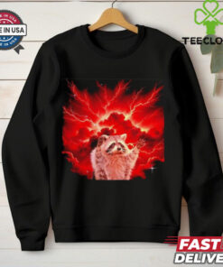 Raccoon storm lightning shirt