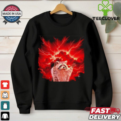 Raccoon storm lightning shirt