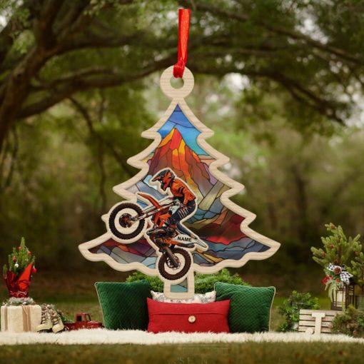 Racing Dirt Bike Color Personalized Suncatcher Ornament