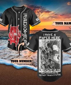 Radiohead I Have A Paper Here That Entitles Me To Fast Track Status Custom Baseball Jersey