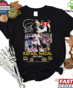 Rafael Nadal 2001 2024 thank you legend 23 years hoodie, sweater, longsleeve, shirt v-neck, t-shirt